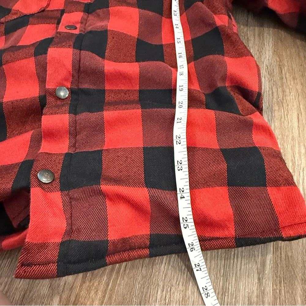 NBT Flannel Jacket Mens Sz L Armored Jacket Plaid Moto Type B Red Black T FLAW - Picture 9 of 11